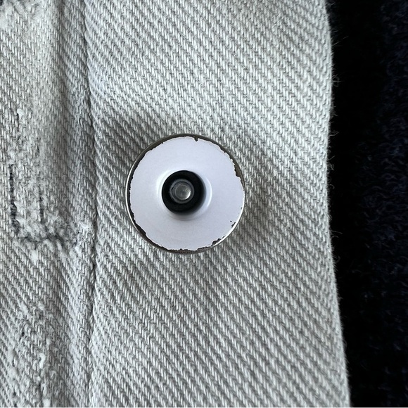 Free People Double Layer Distressed Jean Jacket Small Hood Destroyed Light Wash - Picture 11 of 14